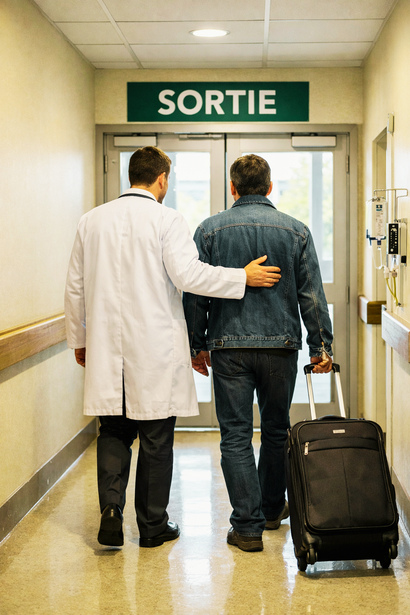 Illustration de la sortie de l’hôpital